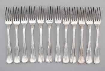 GAFFLAR, 12 st, silver, CA Dahlgren, Stockholm 1918. Vikt ca 980 g.