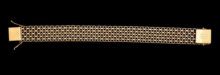 ARMBAND, 18 k guld, X-länk, vikt ca 23 g.