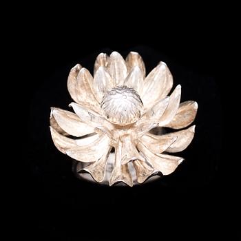 RING, silver, Peter von Post, Stockholm. Vikt ca 14g.