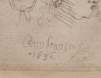 ETSNING REMBRANDT 1636, senare avdrag, troligen 1700-tal (Basan).