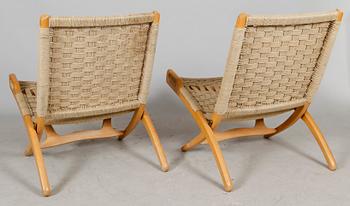 FÄLLSTOLAR, 1 par, efter Hans J Wegner " Folding Chair", 1900-talets andra hälft.