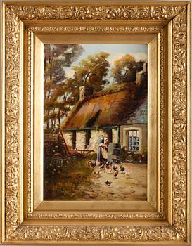 OKÄND KONSTNÄR, olja på duk, otydligt signerad.