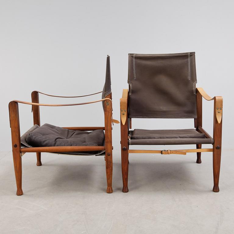 STOLAR, ett par, "Safari Chair" Kaare Klint, Danmark. Formgiven 1933. 1900-talets andra hälft.