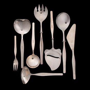 TAPIO WIRKKALA, PARTI BESTICK, 13 st, silver, "Tapio", Kultakeskus 1956-70. Tot vikt 370 g.