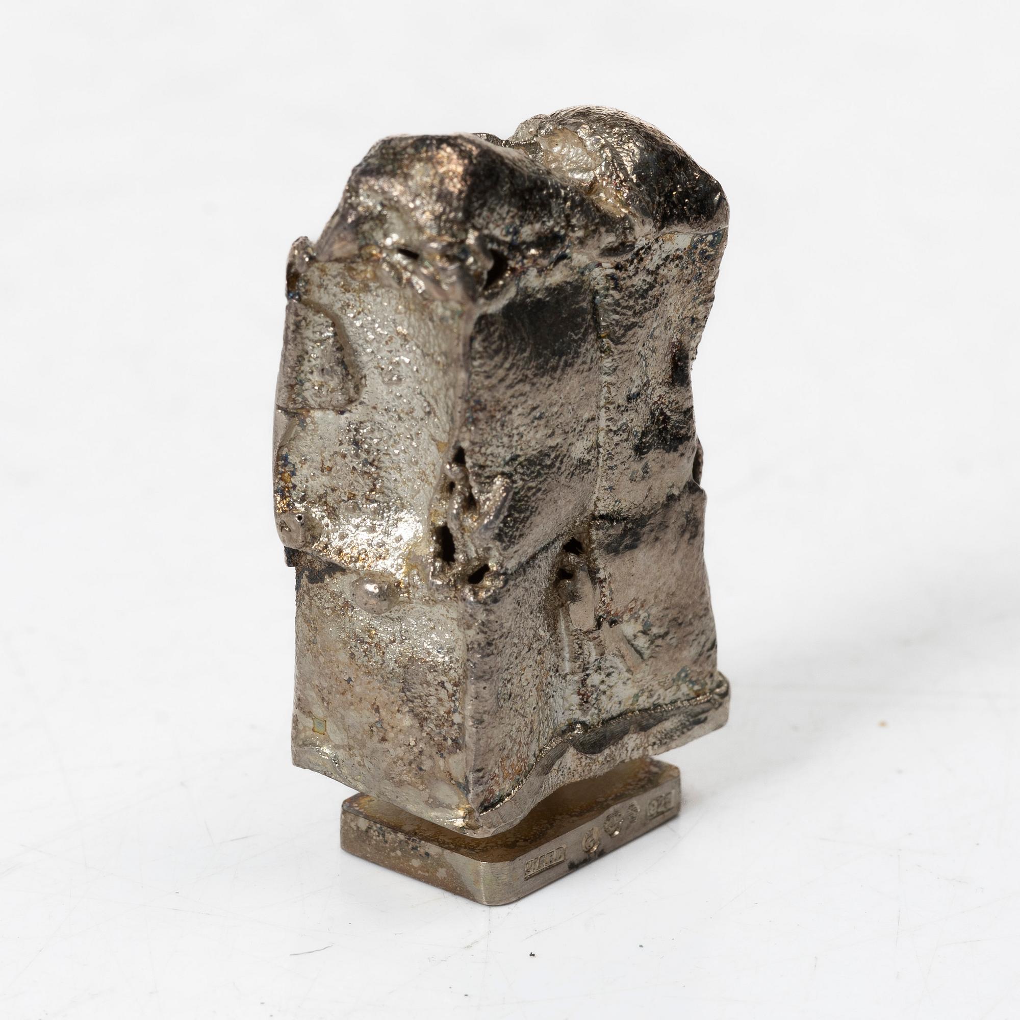 Lars Arby, a stamp and two small sculptures, silver, Gothenburg, Sweden.