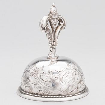 CHRISTOPHER CREUTZ, A silver table bell, Stockholm 1863.