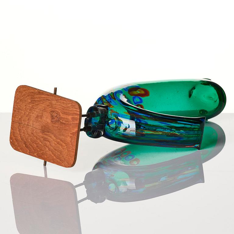 Alessandro Pianon, skulptur, "Pulcino", glas, fågel, Vistosi, Italien, 1960-tal.