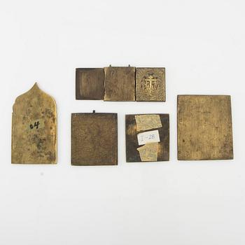 Travel icons 5 pcs Russia 18th/19th century.