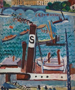 664. Einar Jolin, Vy från Skeppsbron mot Strandvägen.