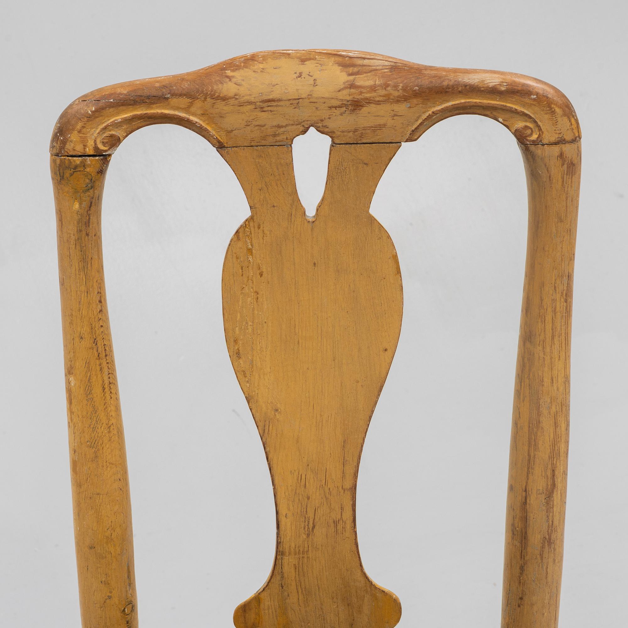 A Swedish rococo chair, later part 18th century.