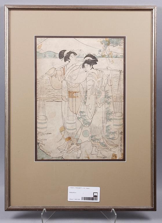 TRÄSNITT, 2 st, Japan, 1800/1900-tal.