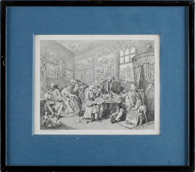 WILLIAM HOGARTH, efter, kopparstick 4 st, 1800-tal.