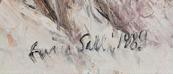 AARES SALLI, öljy kankaalle, signeerattu ja päivätty -89.