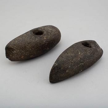 Two late neolithic green stone axes.