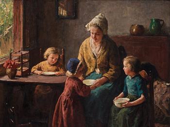 Bernard Pothast, Familjeidyll med mor och barn.
