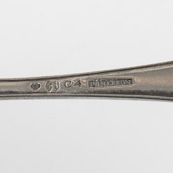 A three piece silver travel cutlery set in case, mark of Johan Carlsson, Norrköping 1833-34.