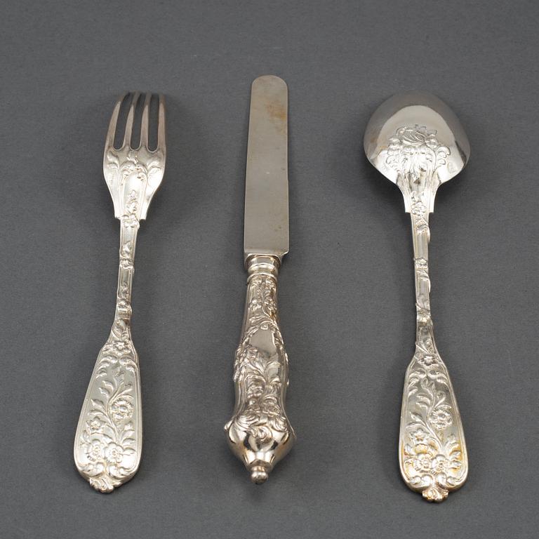 30 psc silver cutlery, Mayerhofer & Klinkosch, Vienna 1858.