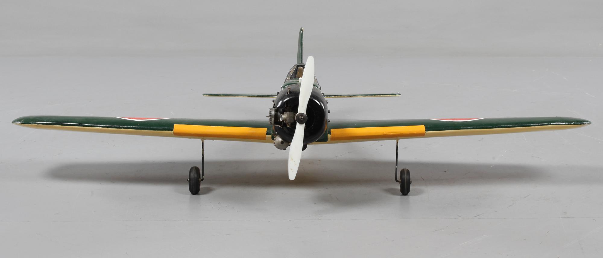 MODELLFLYGPLAN, "Mitsubishi A6M Zero", med startare mm, 1900-talets andra hälft.