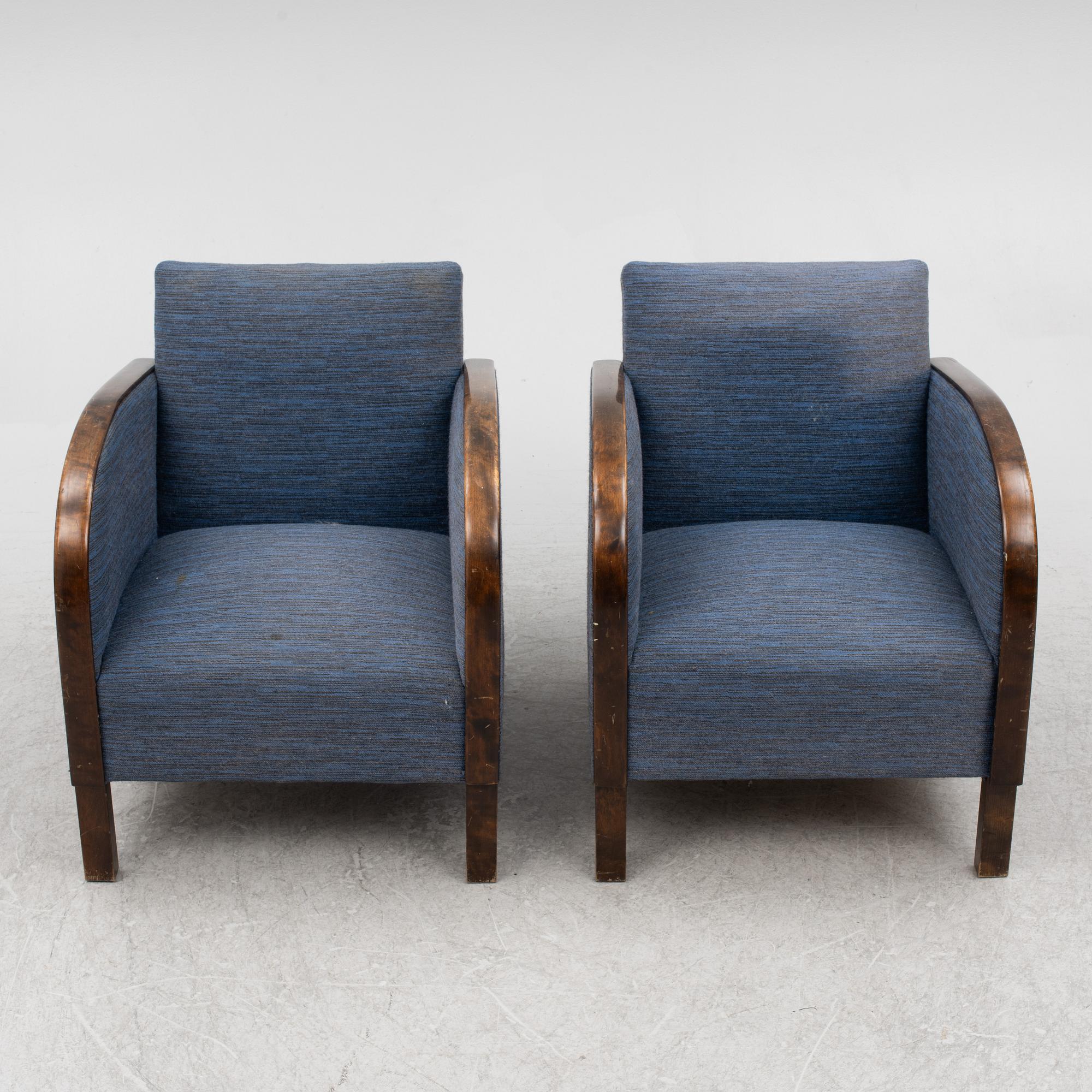 Fåtöljer, ett par, Art Deco / Funkis, 1900-talets första hälft.