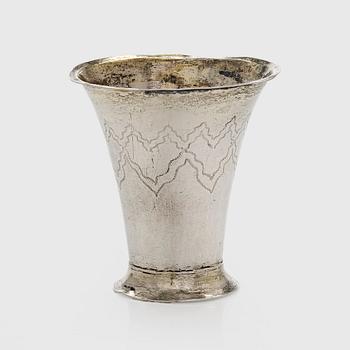 An early 19th-century silver beaker, maker's mark of Jacob Johan Jankes, Turku 1803.