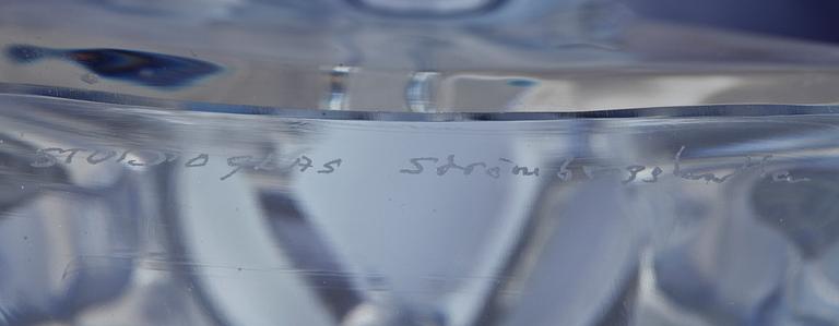 SKÅL på FOT, glas, Mikael Axenbrant, Studioglas Strömbergshyttan, unik, signerad och daterad 1992.