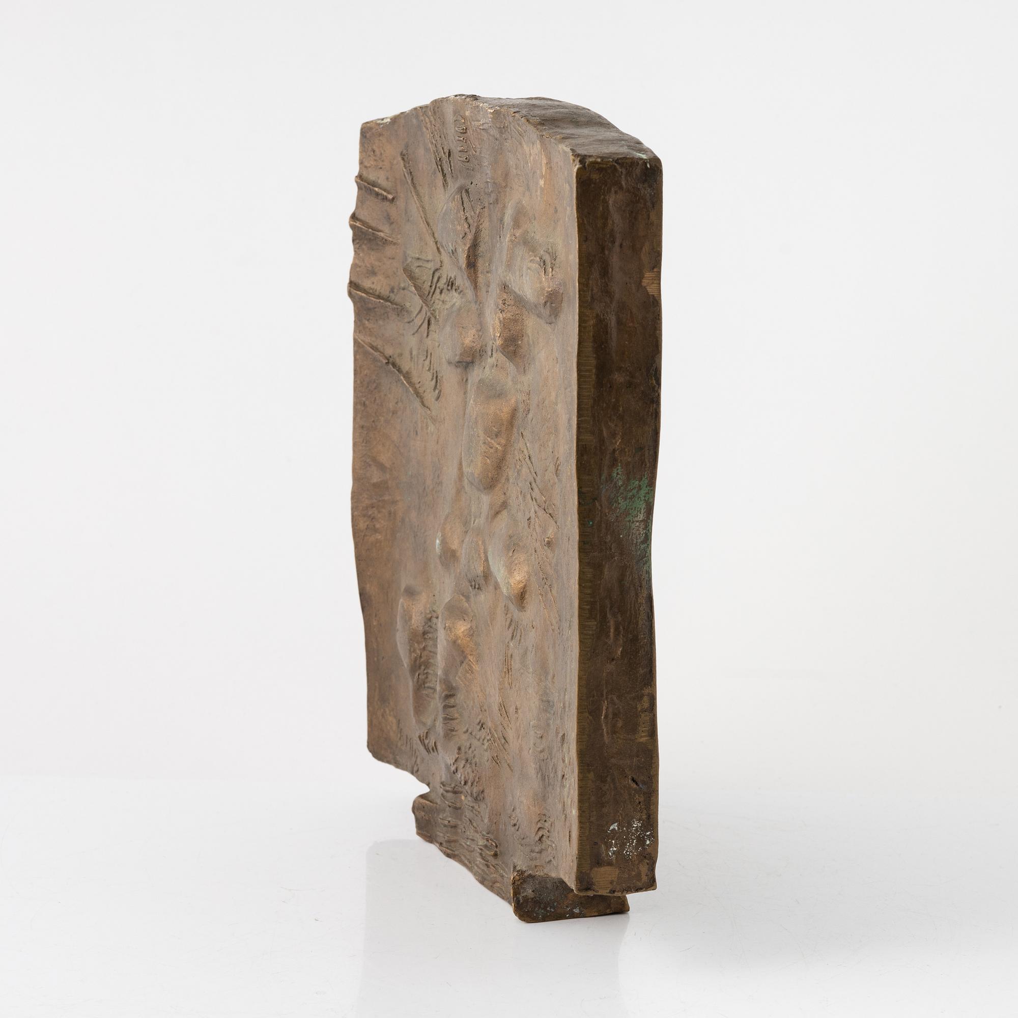 Bror Marklund, embossment, signed, numbered, bronze, measurements 33 x 31 cm.