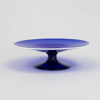 A Swedish or Norwegian cobalt glass tazza, 19th century.