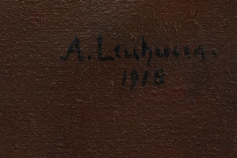 ADELAIDE LEUHUSEN, ett par, olja på duk, sign o dat 1918.