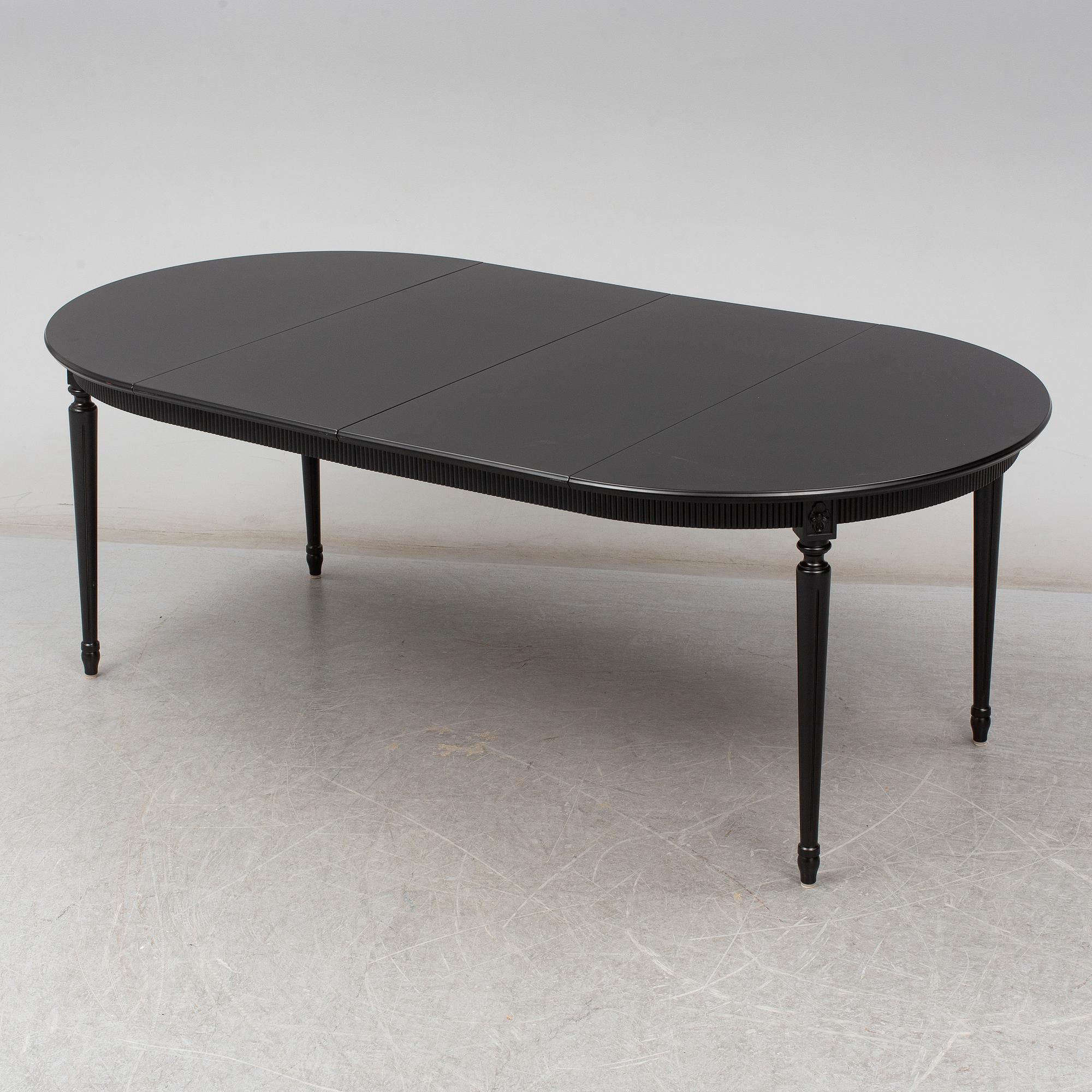 A gustavian style dining table, second half of the 20th century.