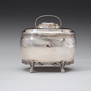 A Swedish 19th century silver sugar-casket, marks of Henrik Christoffer Klint d y, Stockholm 1817.