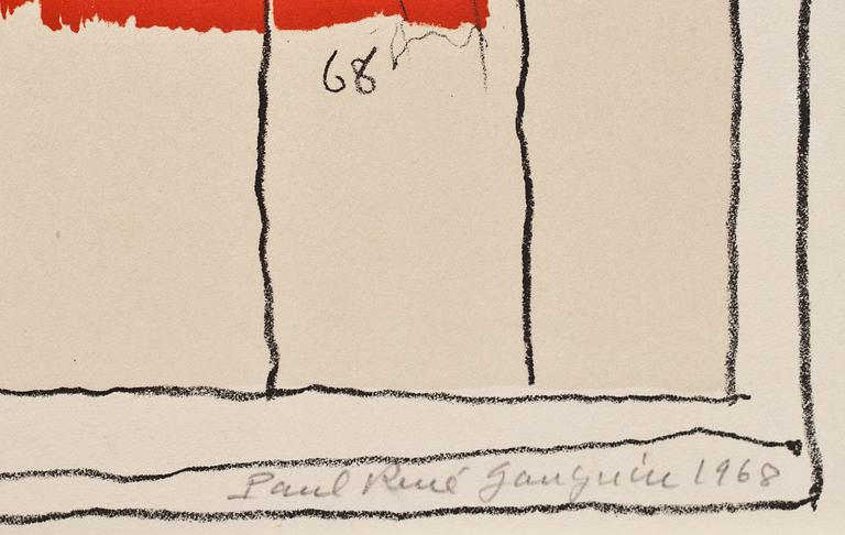 PAUL RENÉ GAUGUIN, färglitografi, signerad, daterad 1968 och numrerad 177/310.