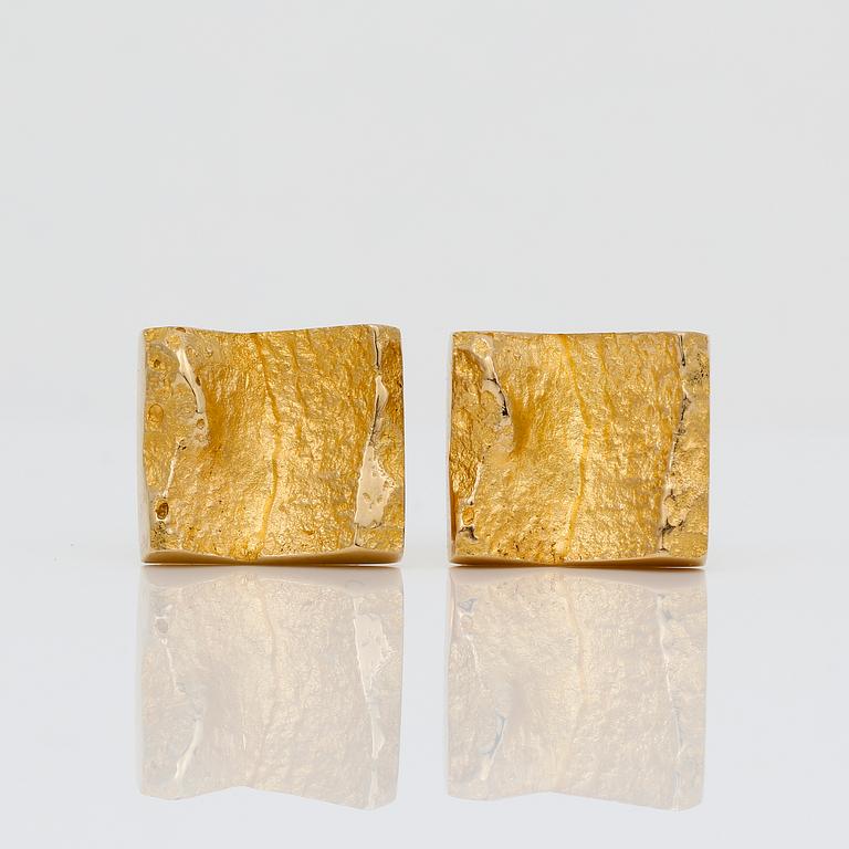 MANSCHETTKNAPPAR, ett par, 18K guld, Björn Weckström, Lapponia, Finland, troligen 1980-tals. Vikt ca 16 g.