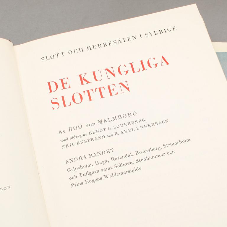 BOKVERK, 18 volymer, "Slott och herresäten i Sverige", Allhems Malmö 1966-71.