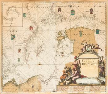 Johannes Van Keulen (1654-1715), karta över Östersjön, Amsterdam ca 1680 eller senare.