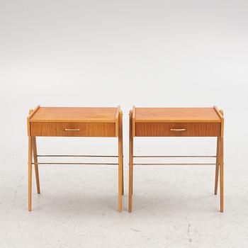 Bedside tables, a pair, mid-20th century.