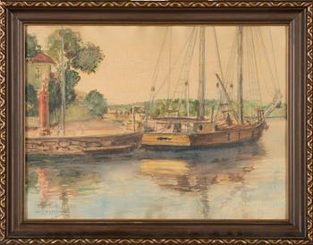 John Rafael Ekelund, watercolour, signed and dated 1930.