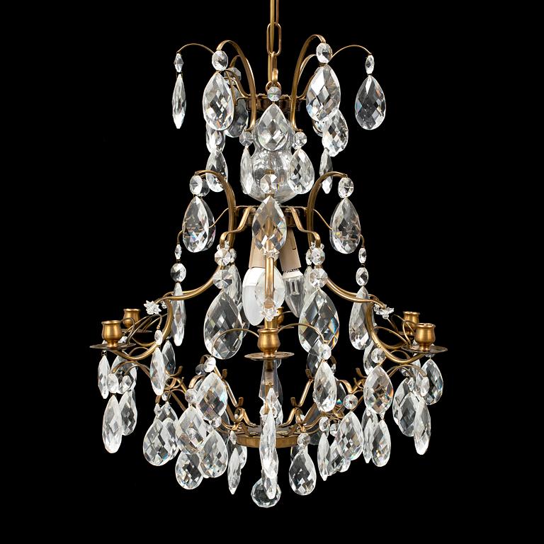 A rococo style chandelier, late 20th century.