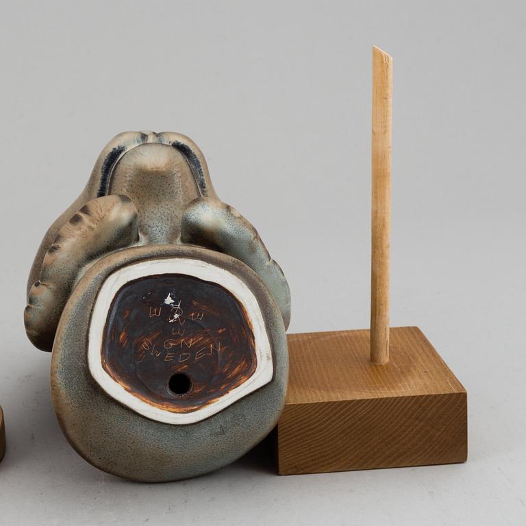 Two Gunnar Nylund stoneware figurines, Rörstrand, Sweden, mid 20th Century.