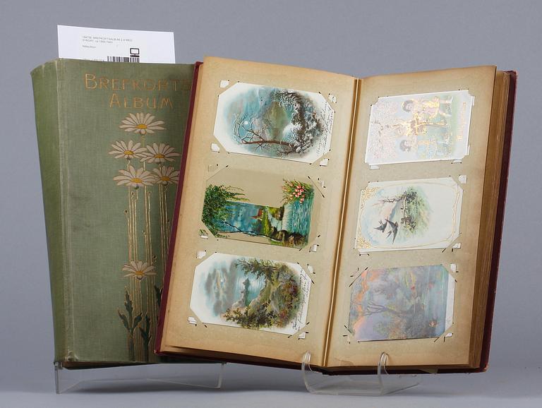 BREFKORTSALBUM 2 st MED VYKORT, ca 1900-1940.