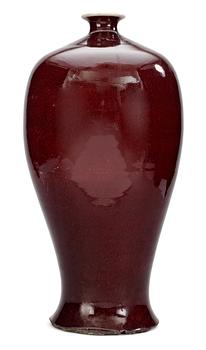 A large sang de beuf glazed vase, prob late Qing.