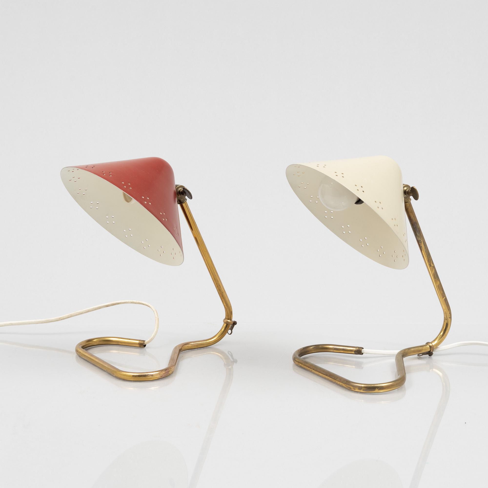 Erik Wärnå, a pair of table lamps, Sweden, 1950's.