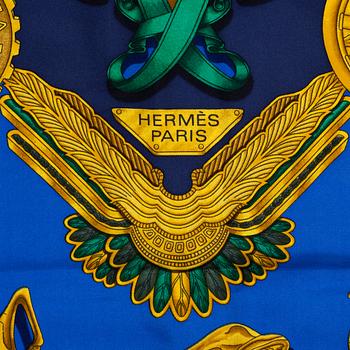Hermès, a twill silk 'Les Parures Du Vent' scarf.