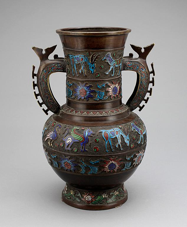 URNA, cloisonné, Orientalisk 1800-tal.