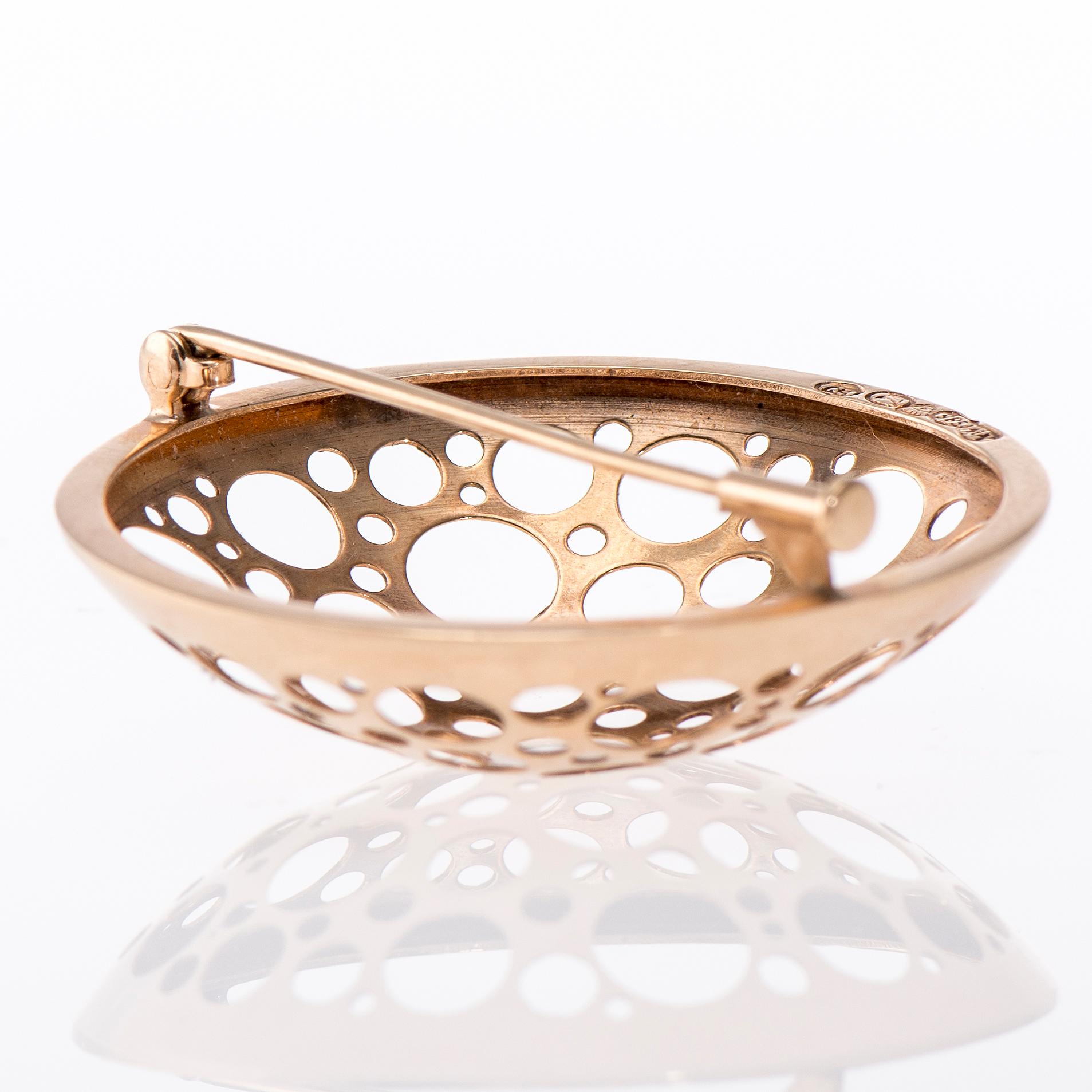 BROSCH, 14K guld, Liisa Vitali, N. Westerback 1971.