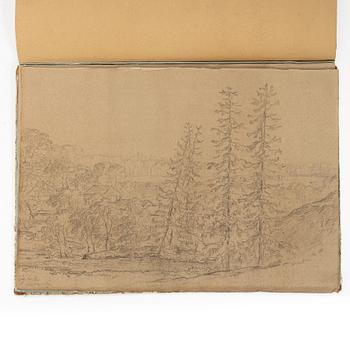 Carl Johan Fahlcrantz, Sketchbook with 28 topographical pencil drawings.