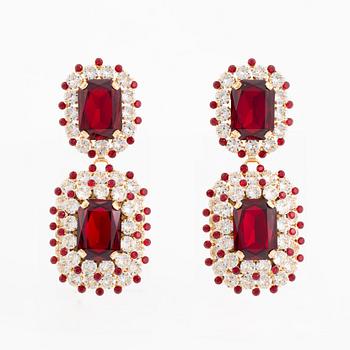 Dolce & Gabbana, large strass earrings.