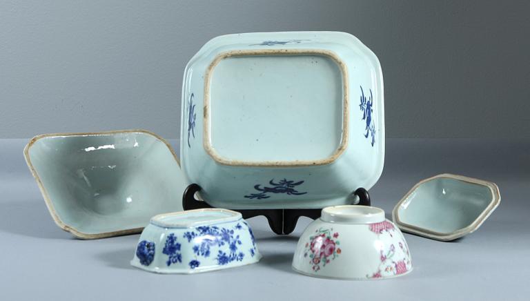 PARTI PORSLIN, 3 delar, Kina 17-1800-tal.