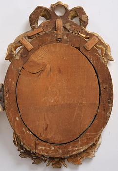 A pair of late Gustavian giltwood one light girandoles, Stockholm, circa 1800.