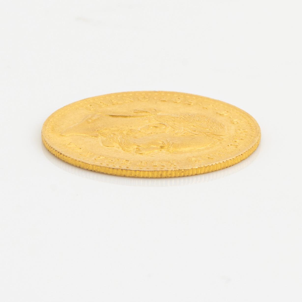 Hängsmycke med mynt, 23K guld, samt mynt, 23K guld, Österrike-Ungern, 1915.