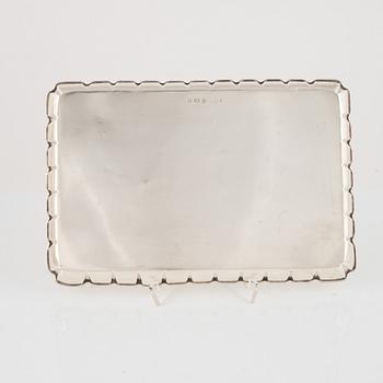 A silver tray, Synyer & Beddoes, Birmingham, England, 1945.